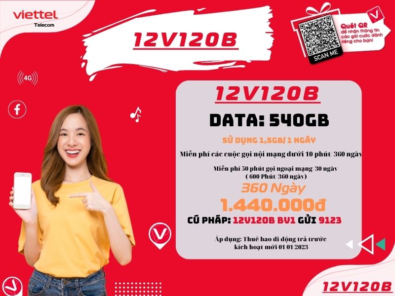 Gói 12V120B của Viettel
