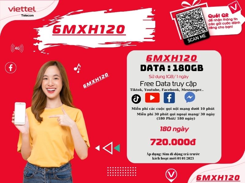 Gói 6MXH120 Viettel