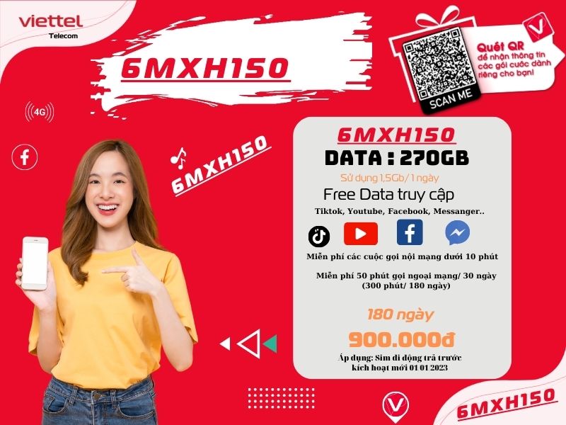 Gói 6MXH150 Viettel