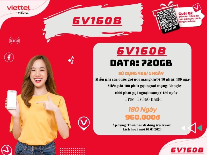 Gói cước 6V160B của Viettel