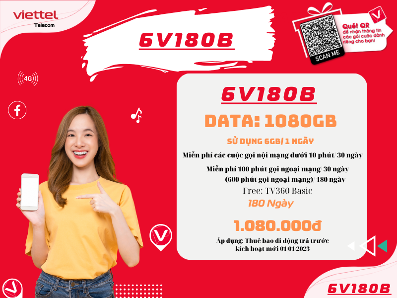 Gói 6V180B của Viettel