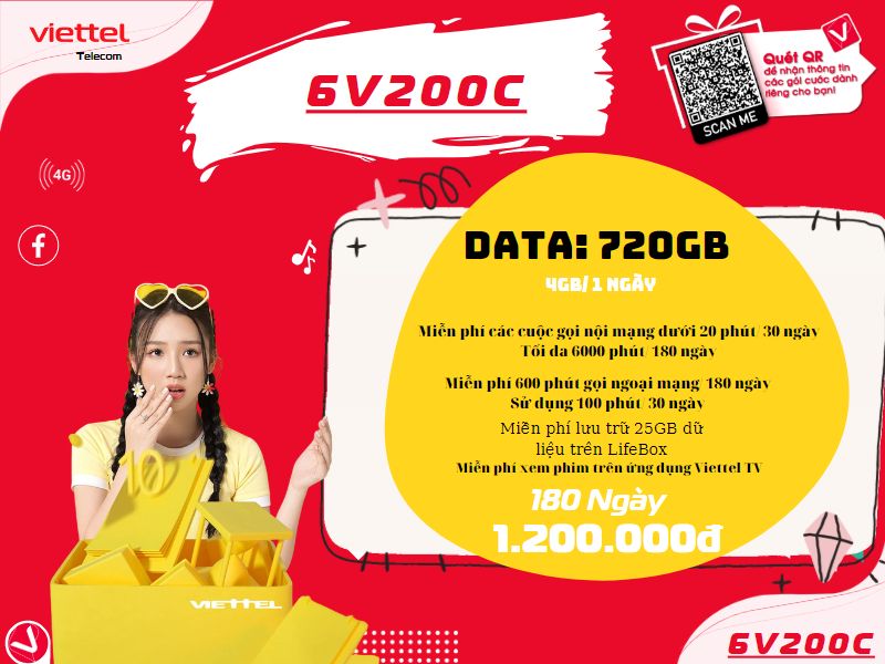 Gói 6V200C Viettel