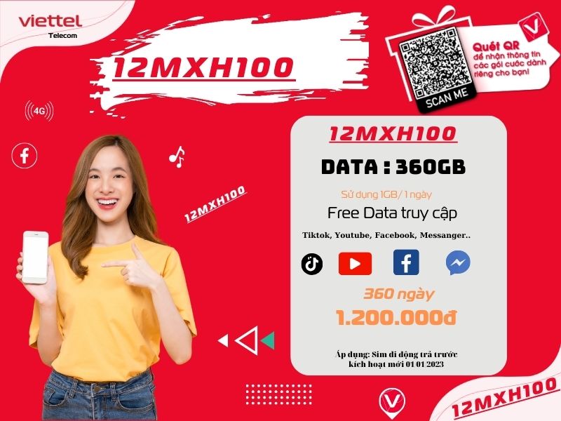 Gói 12MXH100 Viettel