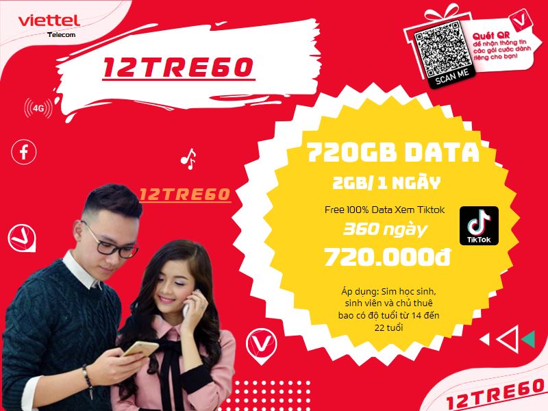 Gói 12TRE60 Viettel