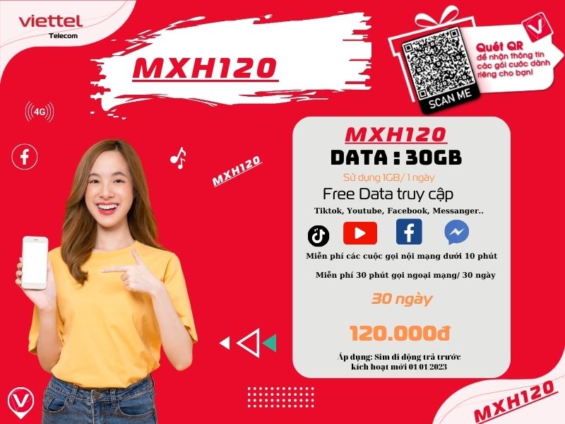 Gói MXH120 Viettel