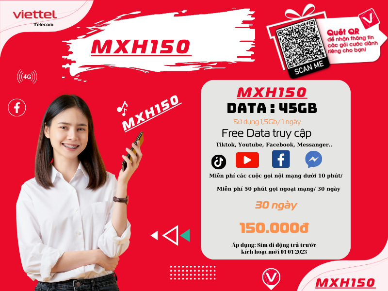 Gói MXH150 Viettel