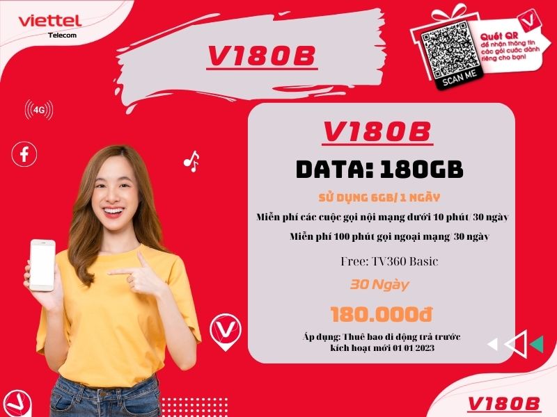 Gói cước V180B của Viettel